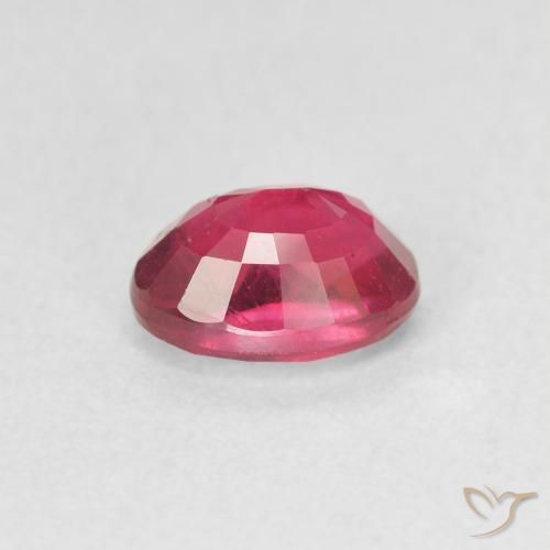 Rubino Rosa rossastro intenso naturale da 1.27 ct, Ovale, VS