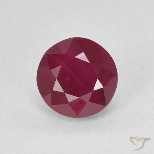 1.13ct Naturale Rosso scuro Rubino, Rotondo, VS-SI