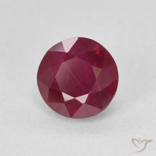 Rubino Rosso scuro naturale da 1.13 ct, Rotondo, VS-SI