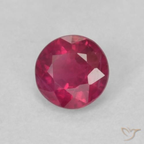 Rubino Medium Dark-Red naturale da 0.20 ct, Rotondo, VS