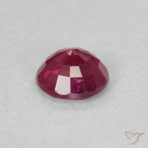 Rubino Rosa rossastro intenso naturale da 0.18 ct, Rotondo, VS