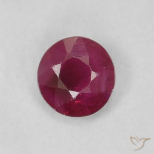 Rubino Rosso scuro naturale da 0.18 ct, Rotondo, VS