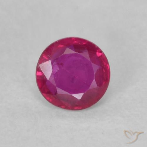 0.14ct Naturale Rosso tendente al rosa Rubino, Rotondo, VS