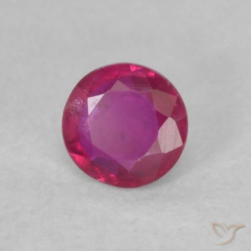 Rubino Rosso tendente al rosa naturale da 0.14 ct, Rotondo, VS