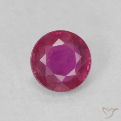 0.20ct Naturale Rosso tendente al rosa Rubino, Rotondo, VS