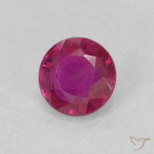 Rubino Rosso tendente al rosa naturale da 0.20 ct, Rotondo, VS