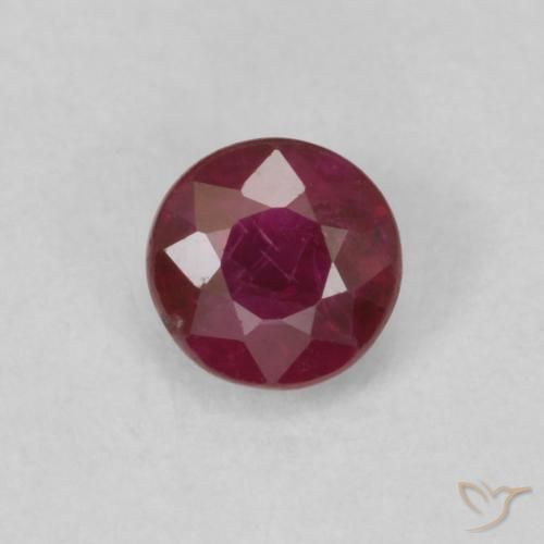 0.32ct Naturale Rosso scuro Rubino, Rotondo, VS