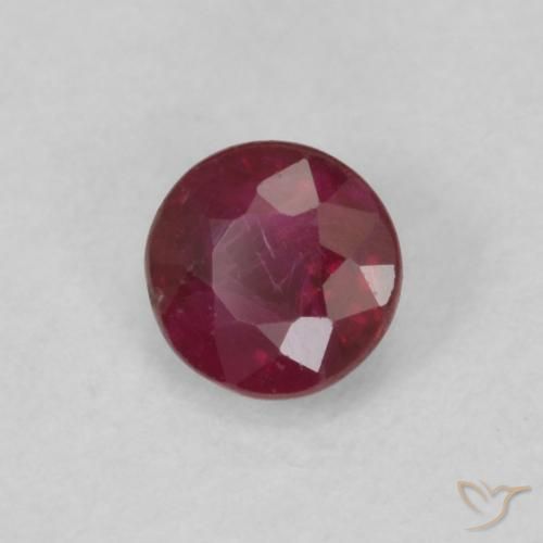 Rubino Rosso scuro naturale da 0.32 ct, Rotondo, VS