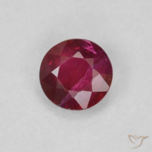 Rubino Rosso scuro naturale da 0.27 ct, Rotondo, VS
