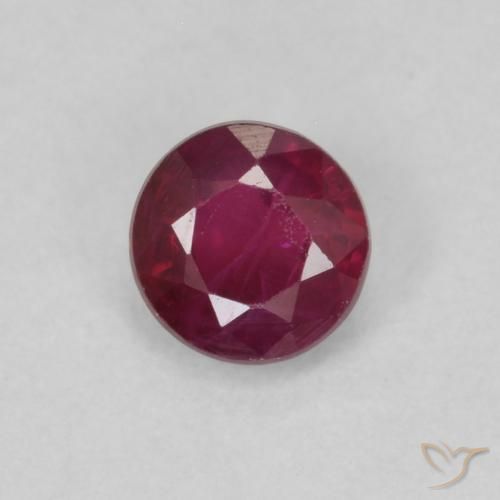 0.32ct Naturale Rosso scuro Rubino, Rotondo, VS