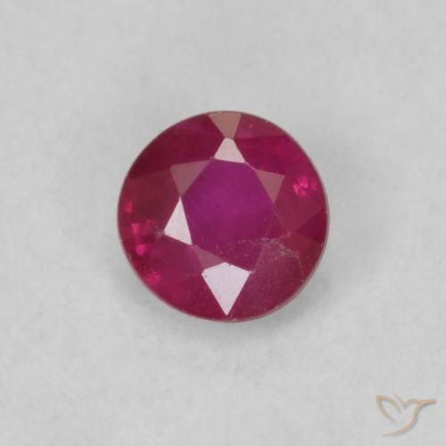 0.20ct Naturale Rosso tendente al rosa Rubino, Rotondo, VS