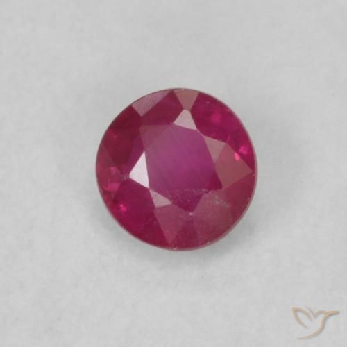 Rubino Rosso tendente al rosa naturale da 0.20 ct, Rotondo, VS