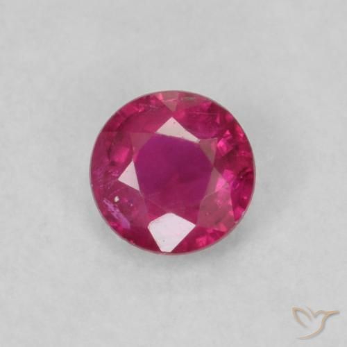 0.19ct Naturale Rosso tendente al rosa Rubino, Rotondo, VS