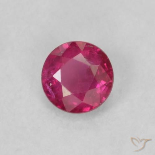 Rubino Rosso tendente al rosa naturale da 0.19 ct, Rotondo, VS