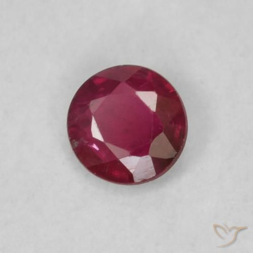 Rubino Vino Rosso Profondo naturale da 0.16 ct, Rotondo, VS