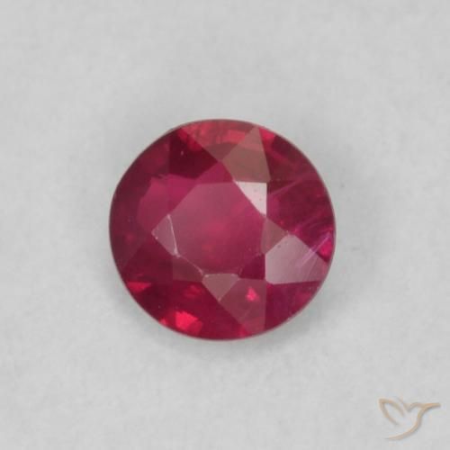Rubino Cremisi Profondo naturale da 0.19 ct, Rotondo, VS