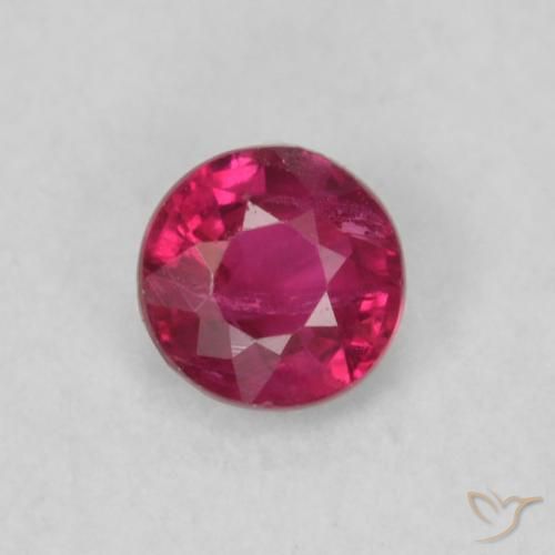 0.20ct Naturale Rosso tendente al rosa Rubino, Rotondo, VS