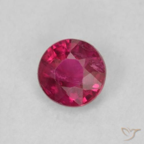 Rubino Rosso tendente al rosa naturale da 0.20 ct, Rotondo, VS