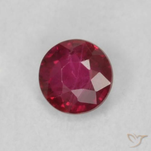 Rubino Rosso scuro naturale da 0.20 ct, Rotondo, VS