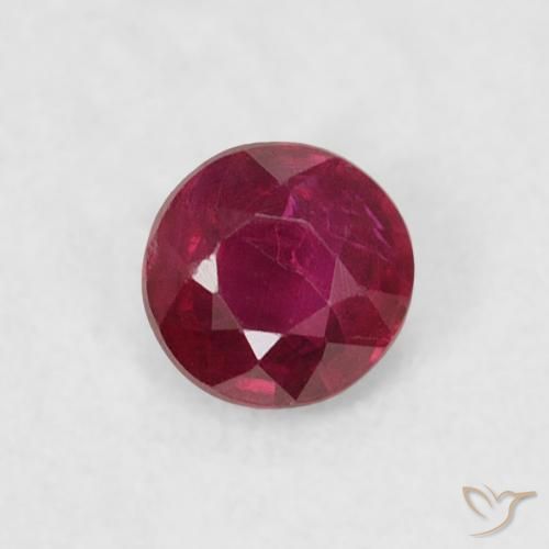 0.21ct Naturale Rosso scuro Rubino, Rotondo, VS
