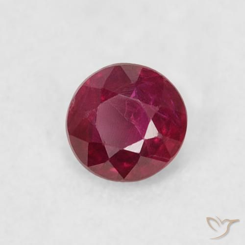 Rubino Rosso scuro naturale da 0.21 ct, Rotondo, VS