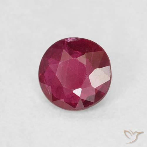 Rubino Rosso scuro naturale da 0.18 ct, Rotondo, VS-SI