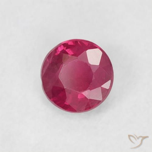 Rubino Rosso tendente al rosa naturale da 0.19 ct, Rotondo, VS