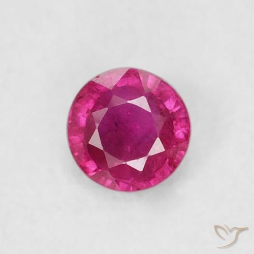 0.22ct Naturale Rosso tendente al rosa Rubino, Rotondo, VS