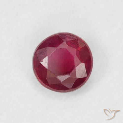 Rubino Rosso scuro naturale da 0.23 ct, Rotondo, VS