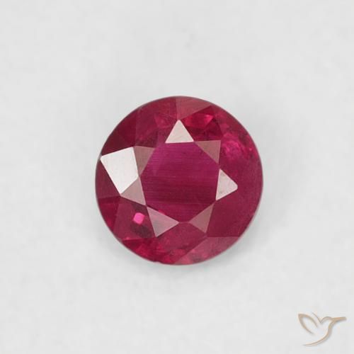 0.17ct Naturale Rosa rossastro intenso Rubino, Rotondo, VS
