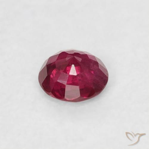 Rubino Rosa rossastro intenso naturale da 0.17 ct, Rotondo, VS