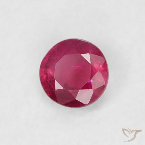 Rubino Rosso tendente al rosa naturale da 0.20 ct, Rotondo, SI