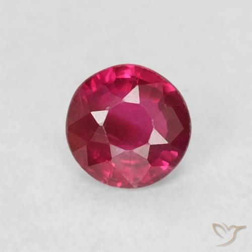 0.19ct Naturale Medium Dark-Red Rubino, Rotondo, VS, Photo A