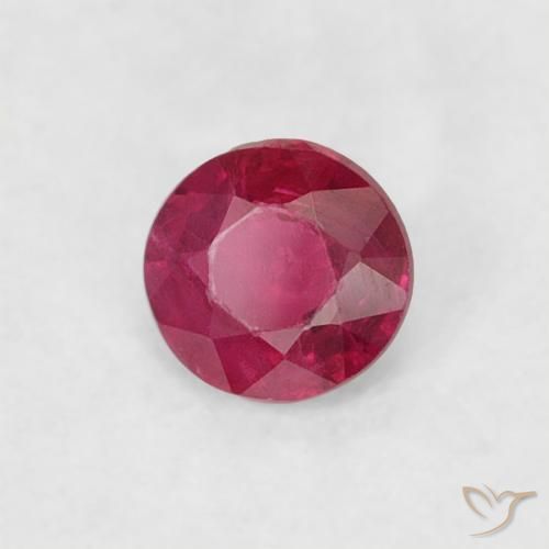 Rubino Rosso tendente al rosa naturale da 0.18 ct, Rotondo, VS-SI