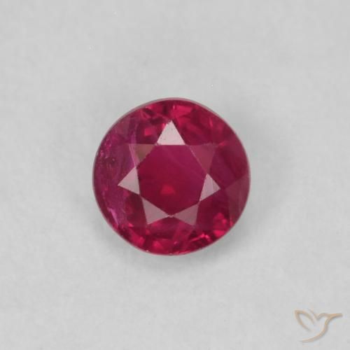 0.21ct Naturale Medium Dark-Red Rubino, Rotondo, VS