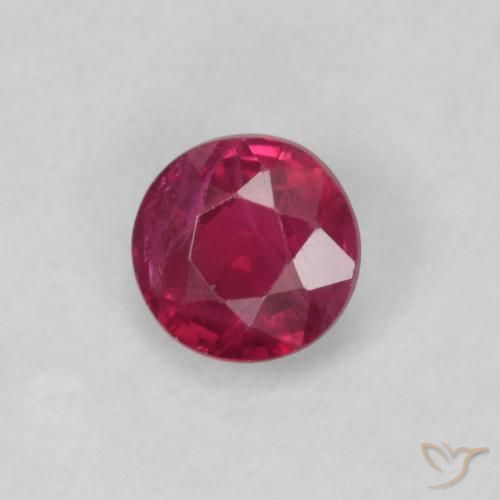 Rubino Medium Dark-Red naturale da 0.21 ct, Rotondo, VS