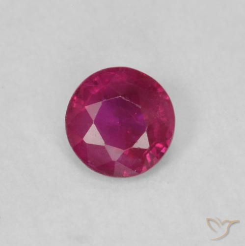 0.17ct Naturale Rosso chiaro Rubino, Rotondo, VS