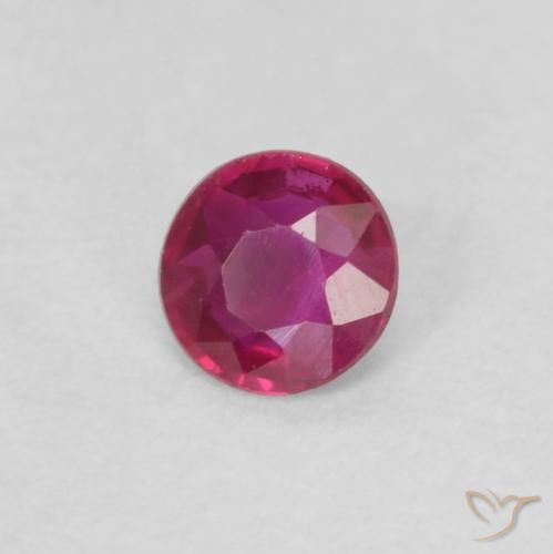 Rubino Rosso tendente al rosa naturale da 0.16 ct, Rotondo, VS