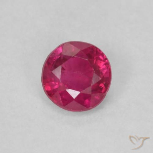0.21ct Naturale Rosso chiaro Rubino, Rotondo, VS, Photo A
