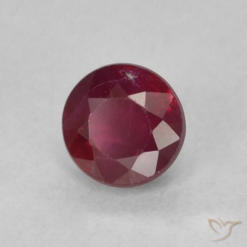 Rubino Rosso scuro naturale da 0.36 ct, Rotondo, SI