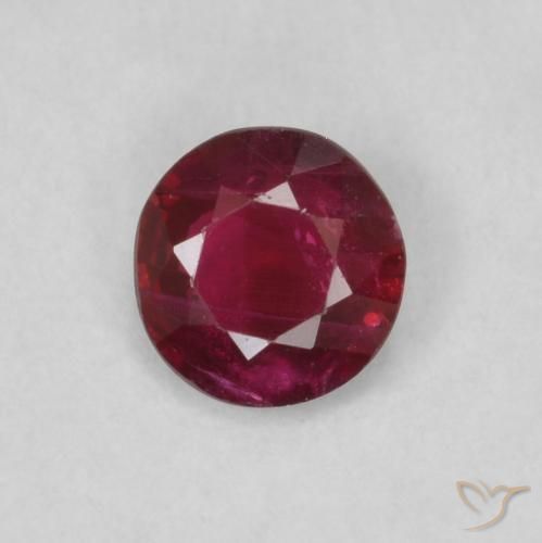 Rubino Rosso scuro naturale da 0.25 ct, Taglio rotondo, SI