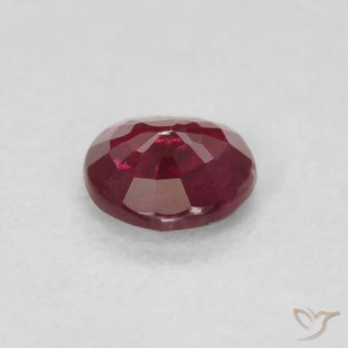Rubino Rosso scuro naturale da 0.25 ct, Taglio rotondo, SI