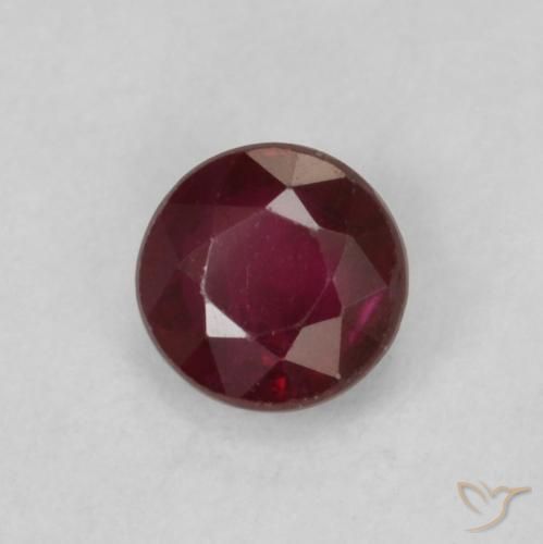 Rubino Rosso scuro naturale da 0.30 ct, Rotondo, SI