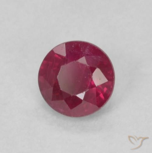 Rubino Rosso scuro naturale da 0.32 ct, Rotondo, SI