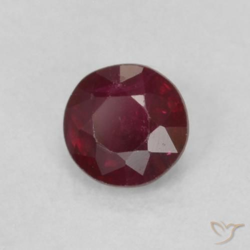 Rubino Rosso scuro naturale da 0.30 ct, Rotondo, SI