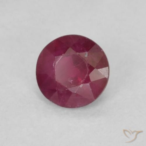 Rubino Rosso scuro naturale da 0.28 ct, Rotondo, SI