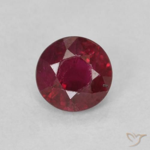 0.28ct Naturale Rosso scuro Rubino, Rotondo, SI