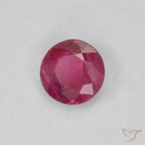 Rubino Rosso tendente al rosa naturale da 0.17 ct, Rotondo, VS