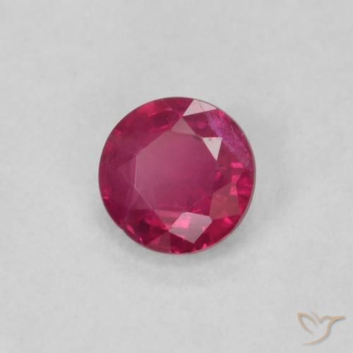 Rubino Rosso tendente al rosa naturale da 0.20 ct, Rotondo, VS