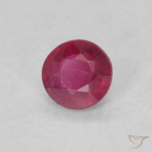 Rubino Rosso scuro naturale da 0.21 ct, Rotondo, VS